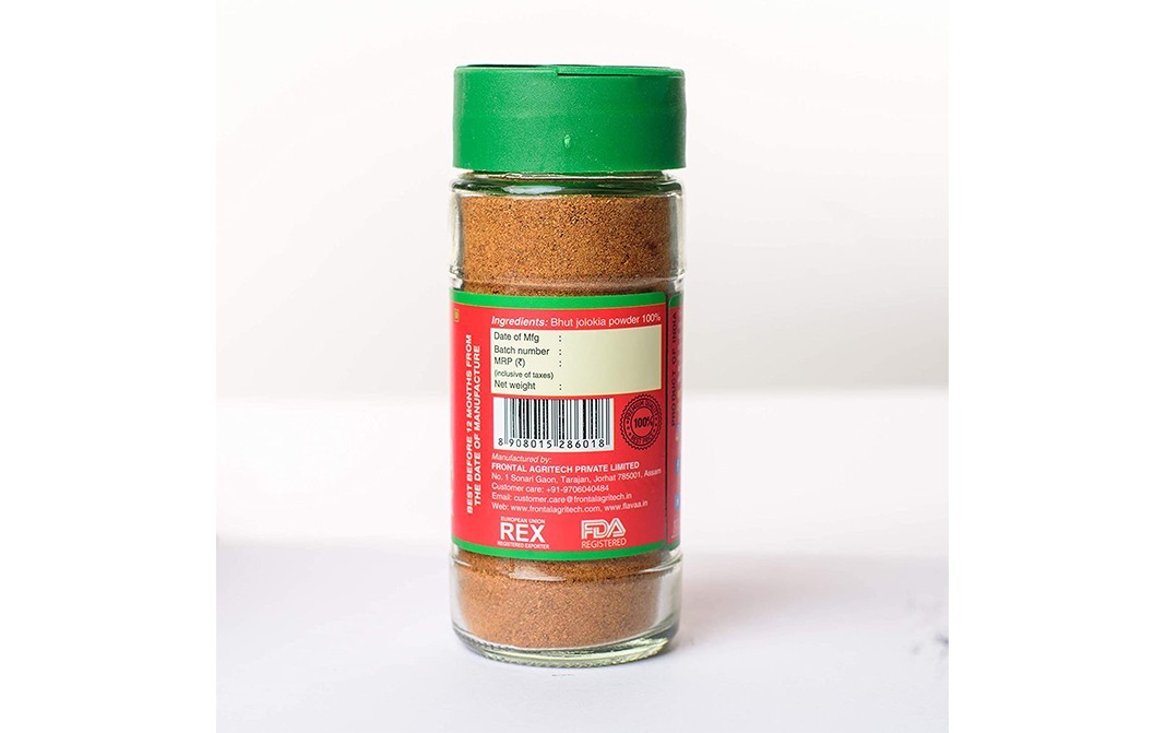 Flavaa Bhut Jolokia Ghost Chilli Powder   Glass Bottle  50 grams